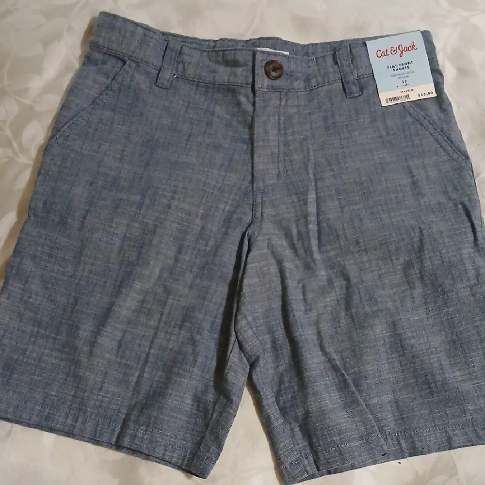 NWT Cat & Jack Flat-Front Boys Shorts Adjustable Waist 12